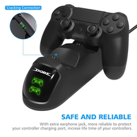 Station de charge double pour manette P4 Slim Pro, chargeur double, base antidérapante en ABS, affichage de charge pour manette PS4