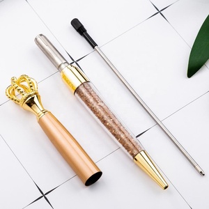 Recuerdo de <span class=keywords><strong>Boda</strong></span>, Bolígrafo de Corona Personalizado con Logotipo, Bolígrafo de Cristal con Corona Dorada Rosa - Product Image 4