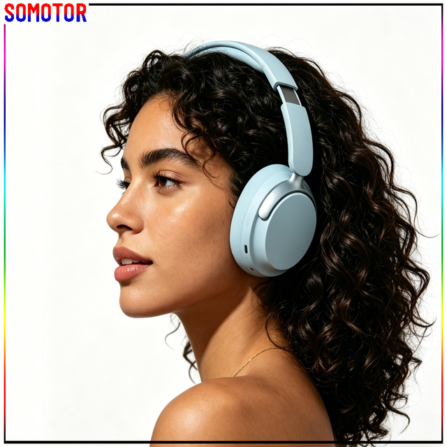 Noise Reduction Optimization Foldable Bluetooth Headsets with Gentle Protein Leather Ear Cups for Gaming Sports
