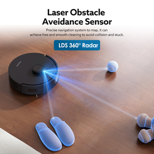 Robot Vacuum QT20 Suction 3000Pa Strong Suction LDS Mapping WiFi App Control Wet & <b>Dry</b> Brushless Motor for Home Cleaning - Product Image 5