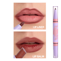 Baume à lèvres nourrissant naturel et crayon à lèvres pigmenté lissant, marque privée, 2-en-1 double embout hydratant