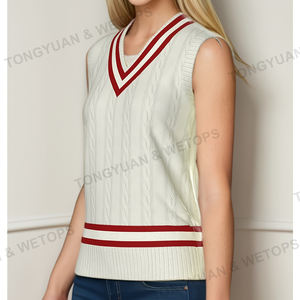 BSCI personnalisé Vintage câble tricot femmes <span class=keywords><strong>pull</strong></span> gilet dames <span class=keywords><strong>Cricket</strong></span> <span class=keywords><strong>pull</strong></span> brodé torsadé motif imprimé hiver décontracté - Product Image 2