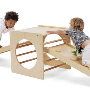 Cubo da <span class=keywords><strong>Arrampicata</strong></span> Montessori per Bambini, Palestra Indoor con Scala, Parete da <span class=keywords><strong>Arrampicata</strong></span> Reversibile, Rampa e Scivolo - Product Image 4