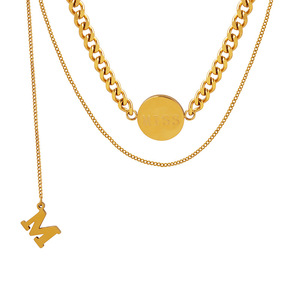 Joyas de acero inoxidable para mujer, collar con colgante de Miss, joyería de alta calidad, estilo de borla, bisutería inoxidable - Product Image 6