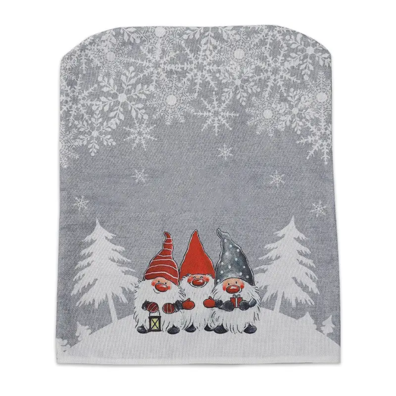 크리스마스 의자 커버 산타 클로스 눈사람 식당 의자 슬립 커버 눈송이 의자 장식