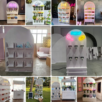 ZKAI Nuevo Set de Decoración para Fiestas Infantiles: Arco de Acrílico con LED para Dulces, Exhibidor de Snacks, Soporte de Fondo para Cumpleaños, Pared de Dulces