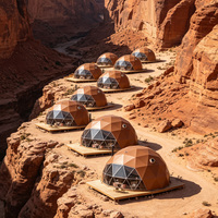 Dôme géodésique imperméable de luxe pour le glamping, abri pour hôtels, complexes hôteliers, camping, hébergements extérieurs et événements