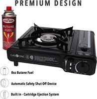 Réchaud à gaz butane portable manuel simple et léger pour la randonnée, le camping et la cuisine en plein air, avec boîte de couleur