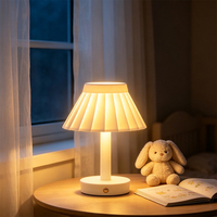 Lampe de table LED plissée imprimée en 3D, rechargeable USB-C, pour décoration de chambre