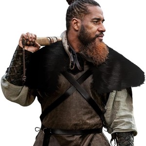 Mantello da <span class=keywords><strong>Guerriero</strong></span> Vichingo per Uomo con Colletto in Finta Pelliccia, Mantello Artistico Etnico Medievale per Cosplay - Product Image 4