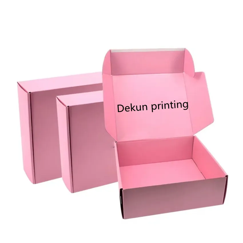 Printed Shipping Boxes Free Sample Garments Folding Shipping Box E-flute Pink Mailer Box Custom Clothing Packaging