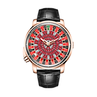 Montre mécanique automatique de luxe pour homme Roulette Gaming Plate, cadran incrusté de diamants rouges, étanche, numérique, à squelette