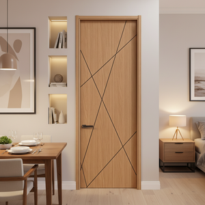 <span class=keywords><strong>Porte</strong></span> intérieure plate en bois massif à ouverture manuelle, style moderne, avec surface finie, pour hôtel, chambre et cuisine - Product Image 2