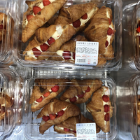 Boîtes en plastique PET transparentes pour croissants, pâtisseries, desserts, gâteaux, boulangerie, contenants en plastique pour croissants pour supermarchés, prix d'usine