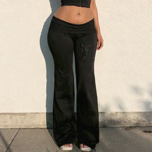 Pantalon de yoga taille haute extensible Y2K Hot Girl avec poches cargo, polyvalent et décontracté pour femme - Product Image 5