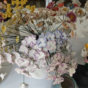 <span class=keywords><strong>Fleur</strong></span> artificielle en porcelaine moderne faite à la main, tige intemporelle, résistante à la <span class=keywords><strong>d</strong></span>écoloration, imperméable, en céramique, pour la fête des mères, Noël - Product Image 3