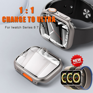 Coque de montre PC pour <span class=keywords><strong>Apple</strong></span> <span class=keywords><strong>Watch</strong></span> 8 7 6 SE 5 <span class=keywords><strong>4</strong></span> <span class=keywords><strong>44mm</strong></span> 45mm mise à niveau d'apparence pour <span class=keywords><strong>Apple</strong></span> <span class=keywords><strong>Watch</strong></span> Ultra 49mm SE transformant en Ultra - Product Image 2