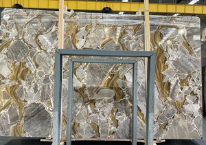 Carreaux de marbre de l'âge d'or turc, <span class=keywords><strong>pierre</strong></span> de marbre naturelle avec des veines dorées pour le sol et les murs - Product Image 3