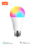 Ampoule LED Intelligente Wi-Fi Tuya 9W, Plafonnier RGB Compatible Alexa Google Home, Contrôle via Application Maison Intelligente, Matériau PC