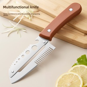 Cortador de Cebollín Manual Multifuncional para el Hogar, de Acero Inoxidable, Reforzado, Siete en Uno, Pelador de Frutas y Verduras, Utensilios de Cocina - Product Image 2