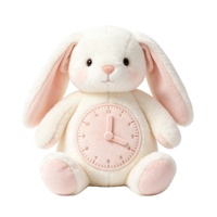 Fabrication sur mesure ODM/OEM de jouets en peluche personnalisés avec design IA, incluant des peluches mignonnes en forme de lapin avec horloge et des animaux en peluche amusants, pour la vente en gros directe usine.