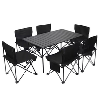 Ensemble table et chaises pliantes en aluminium léger et portable, mobilier de pique-nique extérieur pour plage, jardin, terrasse