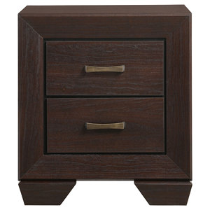 Copper Dark Cocoa 2-<b>Drawer</b> Rectangular Nightstand Modern <b>Storage</b> <b>Drawer</b> Cabinet Bedroom Furniture - Product Image 4