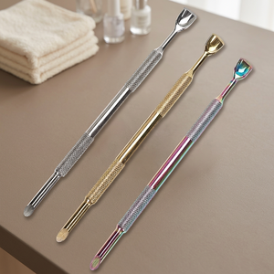 Juego de 3 Empujadores de Cutículas de Doble Cabeza de Acero Inoxidable con Agarre Moleteado, Herramienta para Uñas - Product Image 5