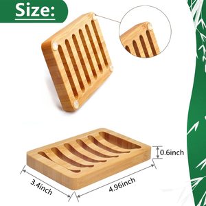 Shampoo <b>Bar</b> Holder for <b>Shower</b> Wood Soap Dishes Wooden Soap Saver Tray Stand Travel Container Case Bamboo Soap Dish - Product Image 5