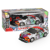 Voiture de course télécommandée RC BJQ à l'échelle 1:20, modèle graffiti, véhicule tout-terrain 4 canaux, jouet de simulation pour enfants