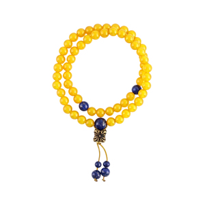 Pulsera de cuentas de la serie de gemas amarillas Nobility al por mayor, diseños mixtos, pulsera minimalista con colgante de ágata amarilla y jade - Product Image 6