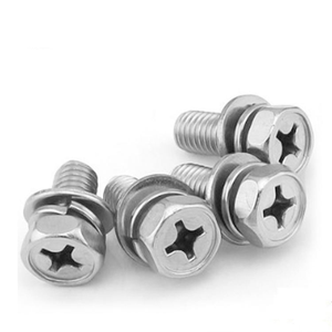 Vis hexagonale extérieure à triple empreinte croisée avec rondelle, rondelle élastique, boulon M3M4M5M6M8- - Product Image 2