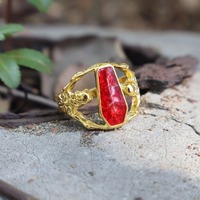 Bague Crâne de Vampire Plaqué Argent ZhuQian avec Zircon Rouge pour Hommes, Style Gothique Punk Hip Hop, Cadeaux d'Halloween