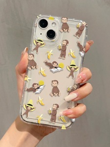 เคสโทรศัพท์มือถือลายลิงกล้วยน่ารักสำหรับ <span class=keywords><strong>iPhone</strong></span> 17 16 15 Air Pro Max แบบใส รูใหญ่ ป้องกันการกระแทก - Product Image 5