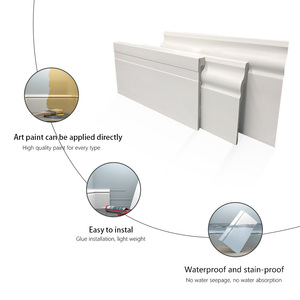 Plinthe en polystyrène au design moderne, préfinie, lisse, blanche, facile à nettoyer, protection des bords des murs intérieurs - Product Image 3