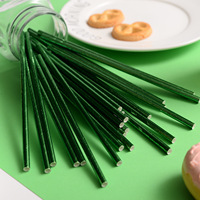 Estick 25 Pièces en Gros 6*197 Pailles en Papier Droites Écologiques Jetables Couleur Unie Dorées Modernes