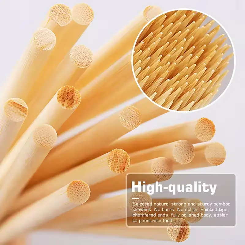 Hoge Kwaliteit Eco-Vriendelijke Groothandel Goedkope Prijs Hot Selling Premium Natuurlijke Bamboe Wegwerp Bbq Sticks