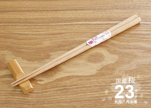 Octagonal Cherry <b>Wood</b> Chopsticks Made in Japan with <b>Beeswax</b> Finish Business Gifts Durable Japandi Style - Product Image 2