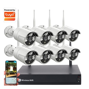 ชุดกล้องวงจรปิดไร้สาย Tuya H.265 NVR 8CH 4CH ชุด NVR ความละเอียดสูง 3MP ระบบตรวจจับมนุษย์ด้วย AI กล้องวงจรปิดภายนอกอาคาร ระบบกันน้ำ IP66 - Product Image 1