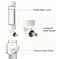 Distributeur d'eau moderne pour oiseaux en acier inoxydable transparent, bouteille suspendue automatique avec buse en cuivre, étanche, pour perroquets de petite et moyenne taille