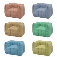 Nouveau style Canapé enfant en velours côtelé Fauteuil douillet en mousse souple respectueux de la peau Forme citrouille Canapé enfant