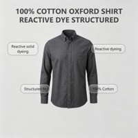 Chemise Oxford pour homme 100% coton, décontractée, personnalisable avec logo, boutonnée, teinture réactive unie, structurée