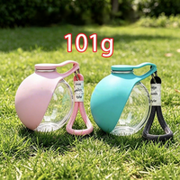 Bouteille d'eau pliable en plastique à fermeture automatique pour animaux de compagnie, facile à utiliser, avec large abreuvoir pour chiens et chats, idéale pour l'extérieur