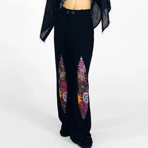 <span class=keywords><strong>Pantalon</strong></span> superposé brodé de paillettes personnalisé pour femme – Bas de <span class=keywords><strong>pantalon</strong></span> tendance pour dames - Product Image 3