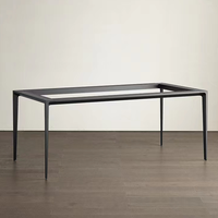 Ensemble de table à manger de style italien, meubles de salle à manger modernes, table à manger rectangulaire en métal et marbre, table à manger avec 6 chaises