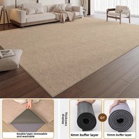 Tapis de sol double couche amovible et lavable en chenille de couleur unie Lavable en machine Nouveau modèle de canapé Tapis de chambre à coucher pour tissé