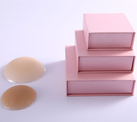 Cubiertas de Pezones Cosméticas Cuadradas de Lujo, Hechas a Mano, con Forro de Espuma Magnética Ecológica, en Papel Rosa, Venta al Por Mayor