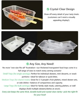 Plateau en plastique transparent en PET de qualité alimentaire, rectangulaire, pour plats froids et plats mijotés, à utiliser dans les hôtels, les restaurants et la restauration
