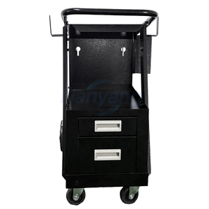 3 Tiers Steel Welding Machine <b>Trolley</b> Cart 2 Drawers 2 Zinc Chains Universal Rolling MIG Welder Cart 6 Inch Wheels - Product Image 4