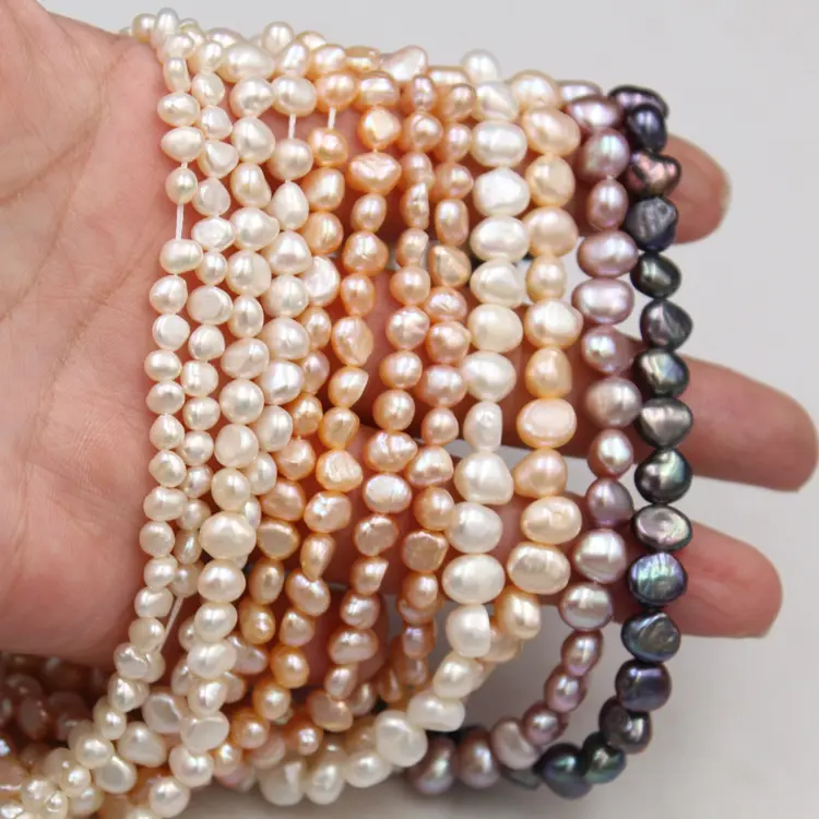 Wholesale 7-8mm 8-9mm cheap price loose natural real freshwater baroque pearls for earring